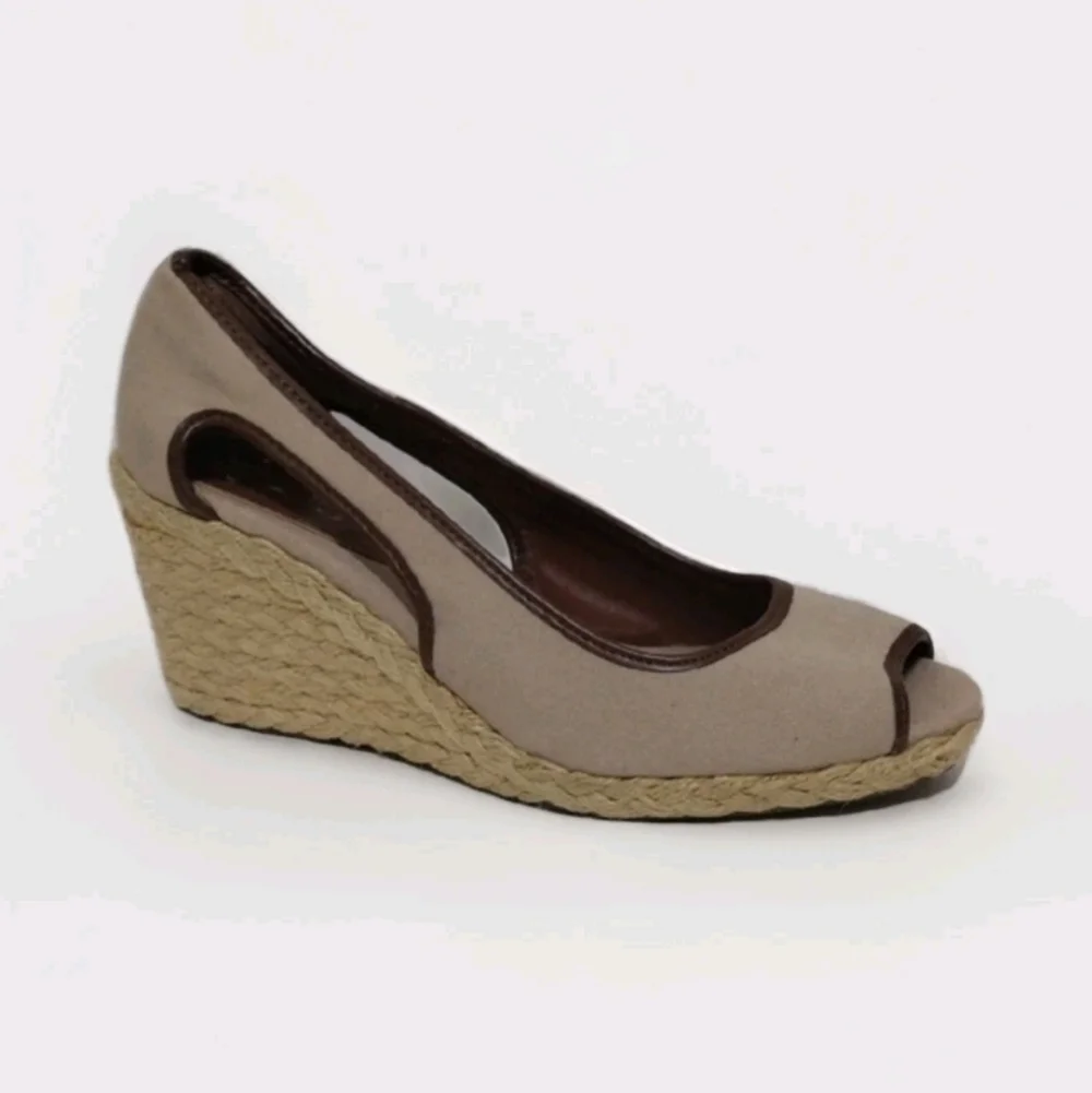 Chaps Daye Platform Espadrille Open Toe Wedge Sandals 7.5 Chic Summer